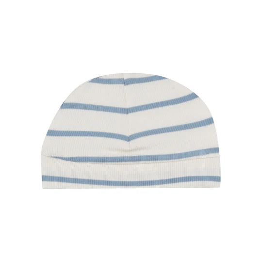 BEANIE HAT - MODAL RIB STRIPE - GLACIER LAKE